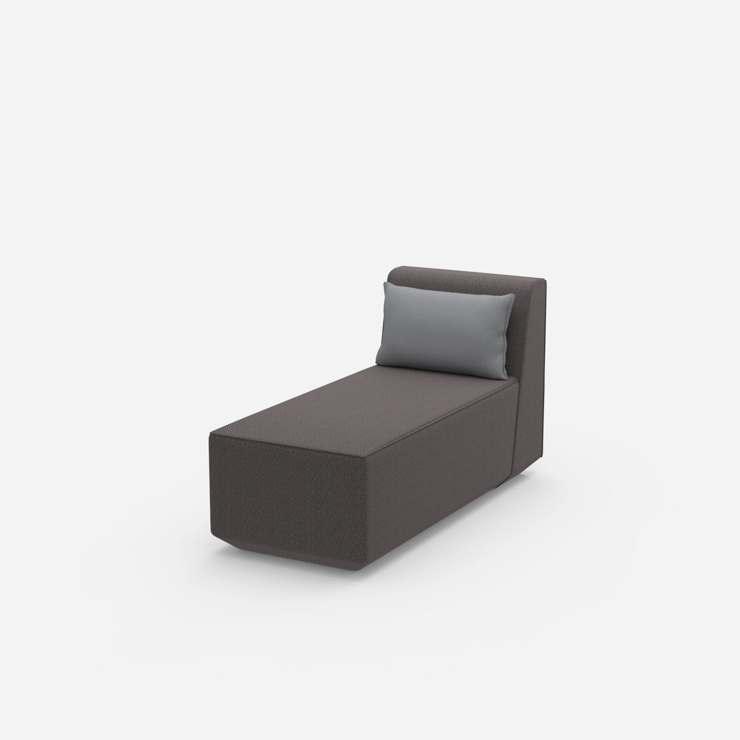 Fauteuil moderne à assise longue vu de côté