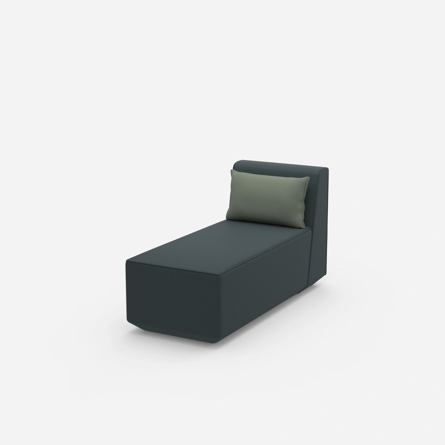 Fauteuil moderne à assise longue vu de côté