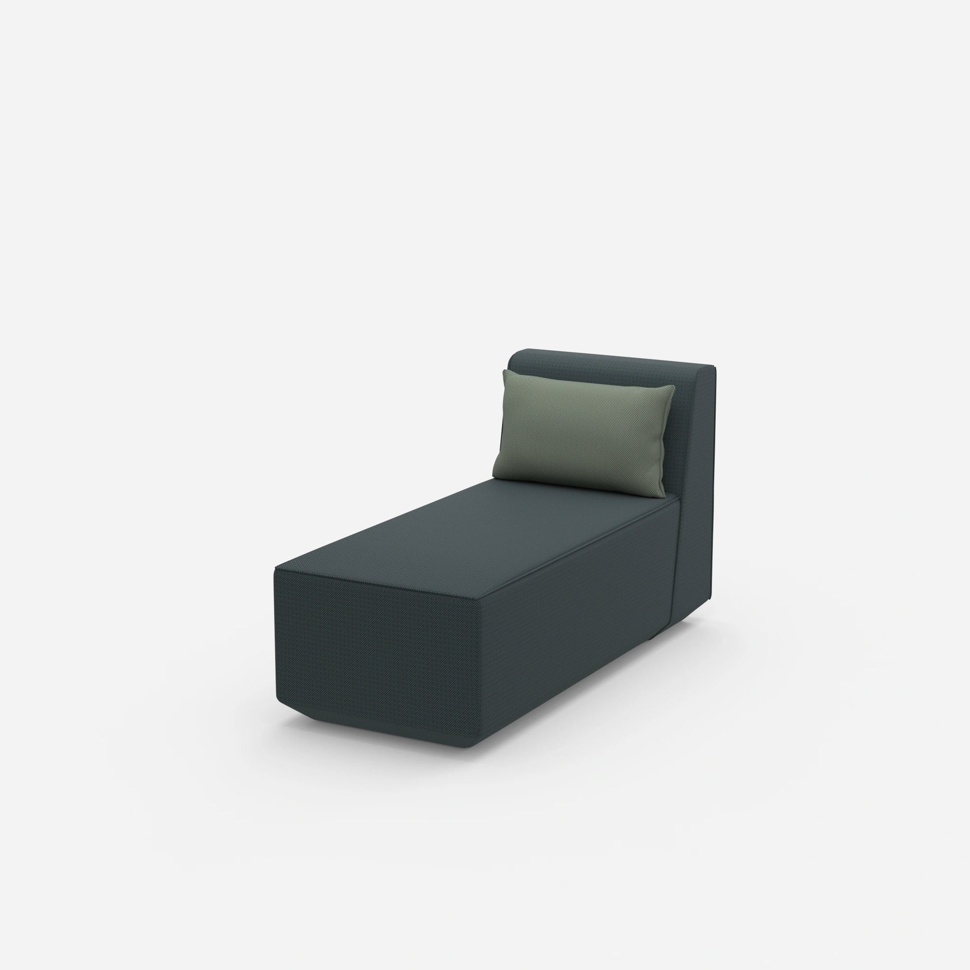 Fauteuil moderne à assise longue vu de côté