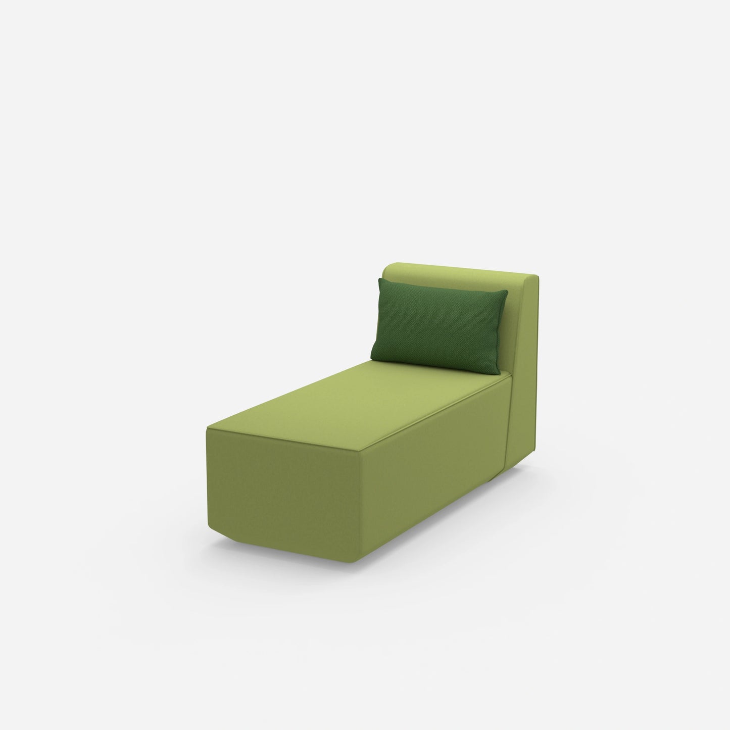 Fauteuil moderne à assise longue vu de côté