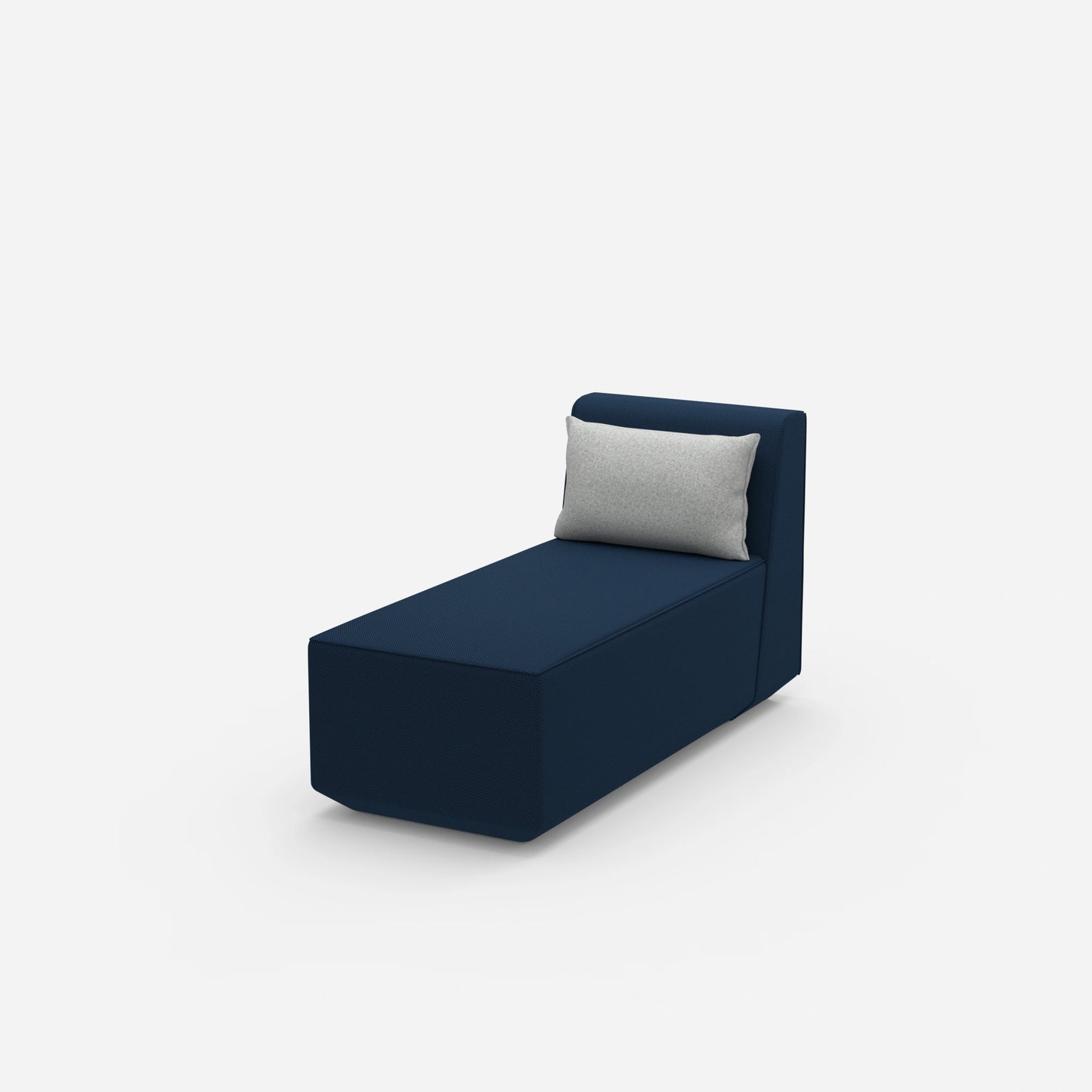 Fauteuil moderne à assise longue vu de côté