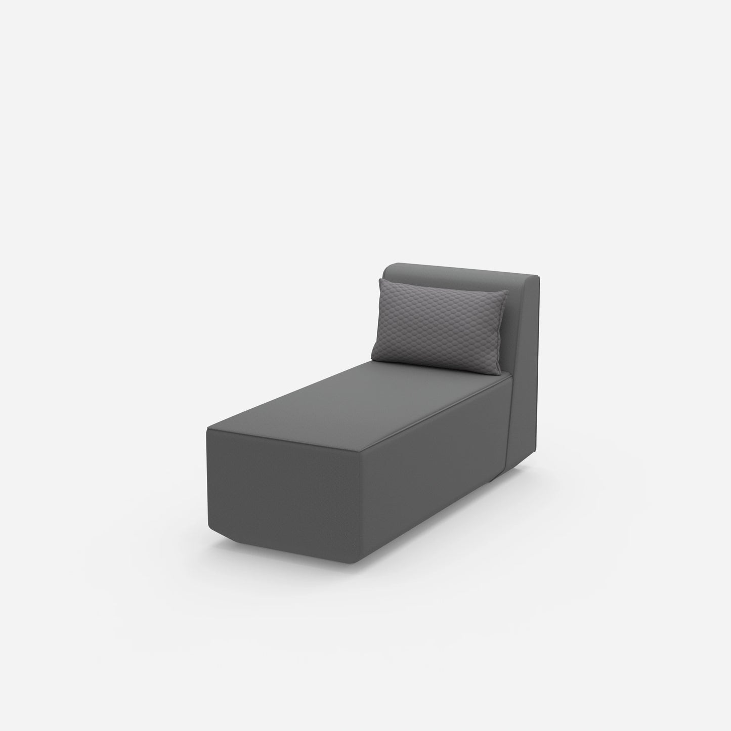 Fauteuil moderne à assise longue vu de côté