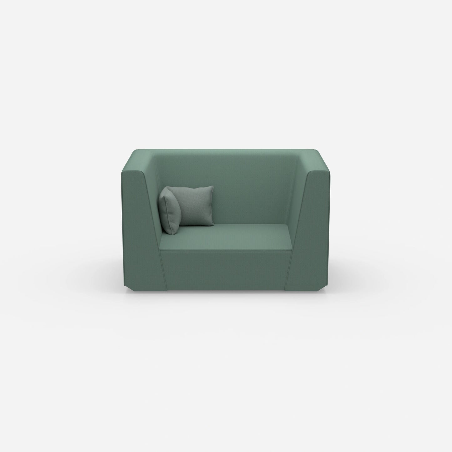 Canapé modulaire moderne à deux places vu de face