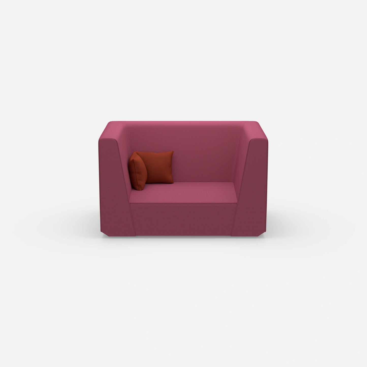 Canapé modulaire moderne à deux places vu de face