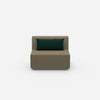 Fauteuil modulaire sans dossier largeur 100 cm de face