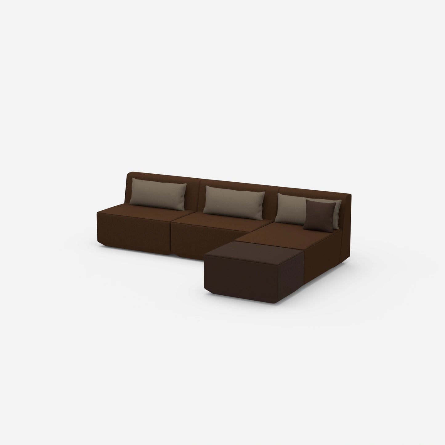 Canapé d'angle modulaire vu de côté