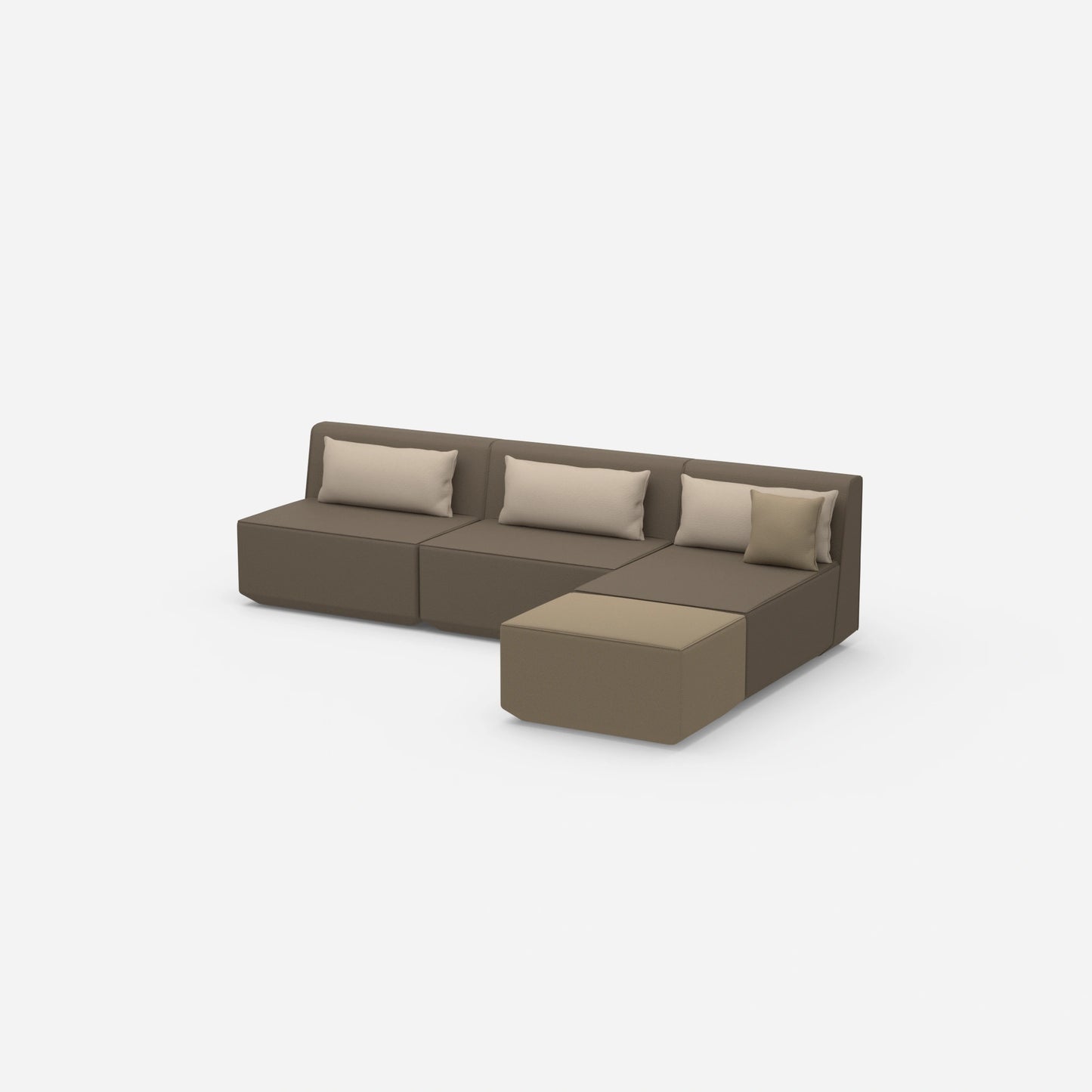 Canapé d'angle modulaire vu de côté