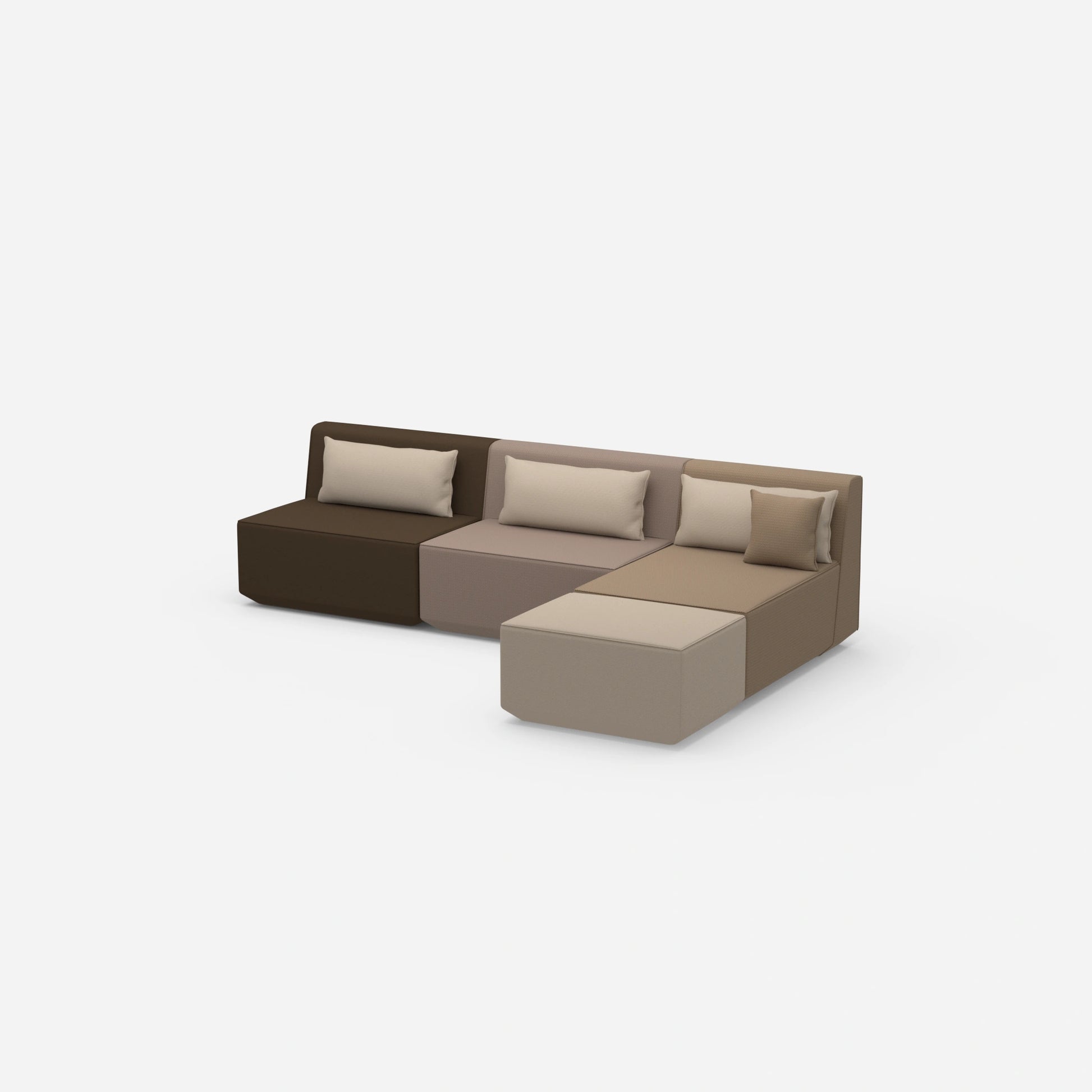 Canapé d'angle modulaire vu de côté