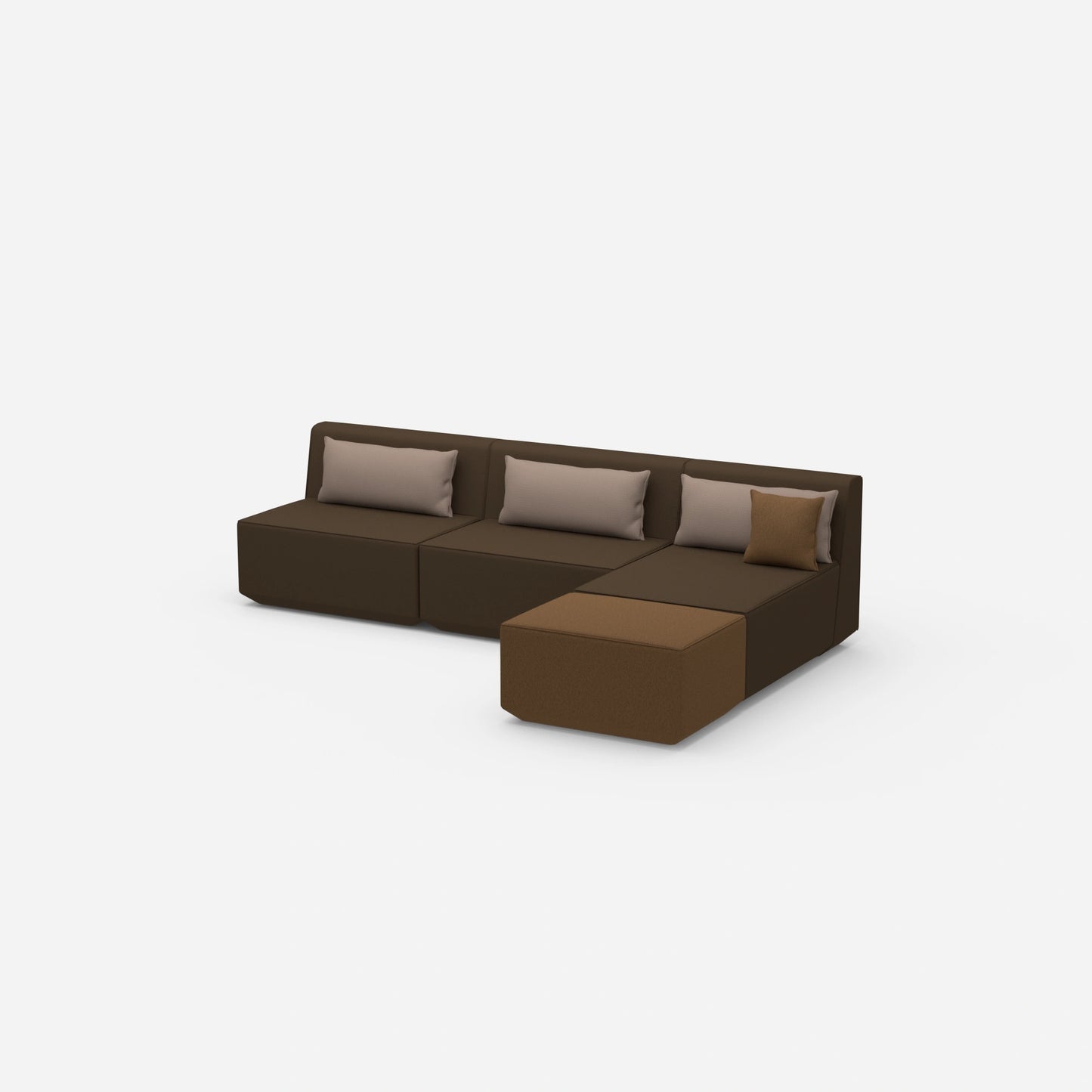 Canapé d'angle modulaire vu de côté