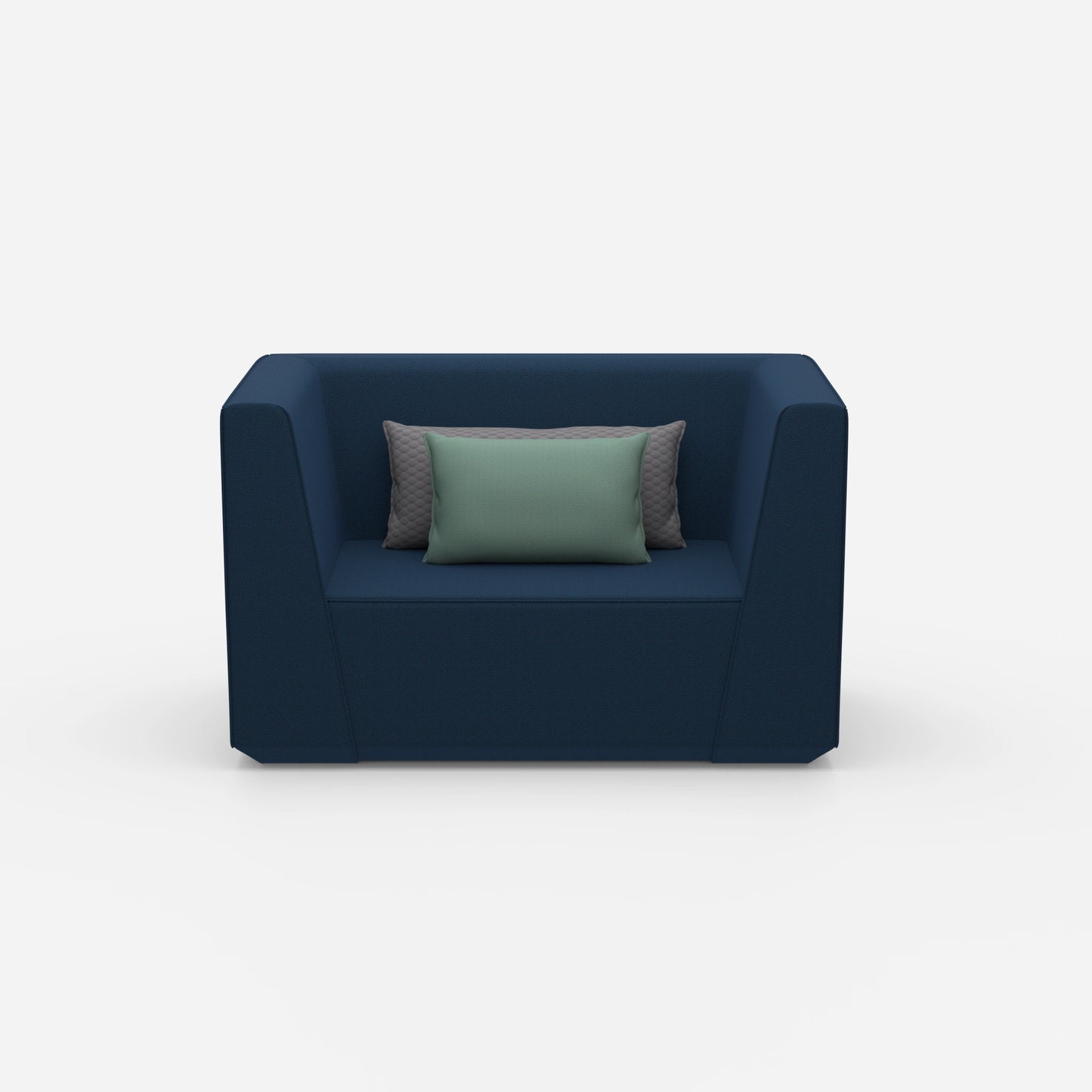 Fauteuil rembourré avec dossier haut vu de face