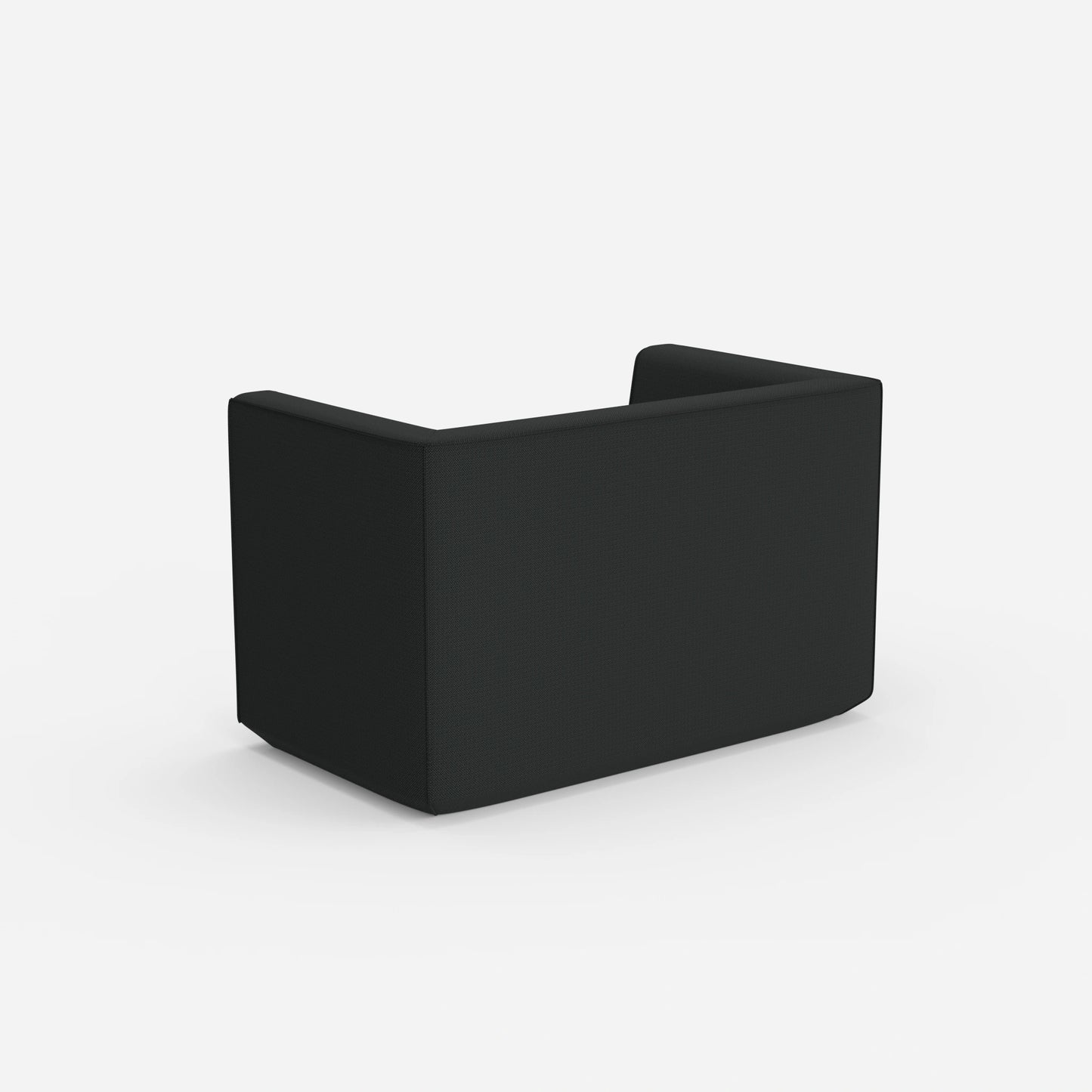 Fauteuil rembourré avec dossier haut vu de derrière