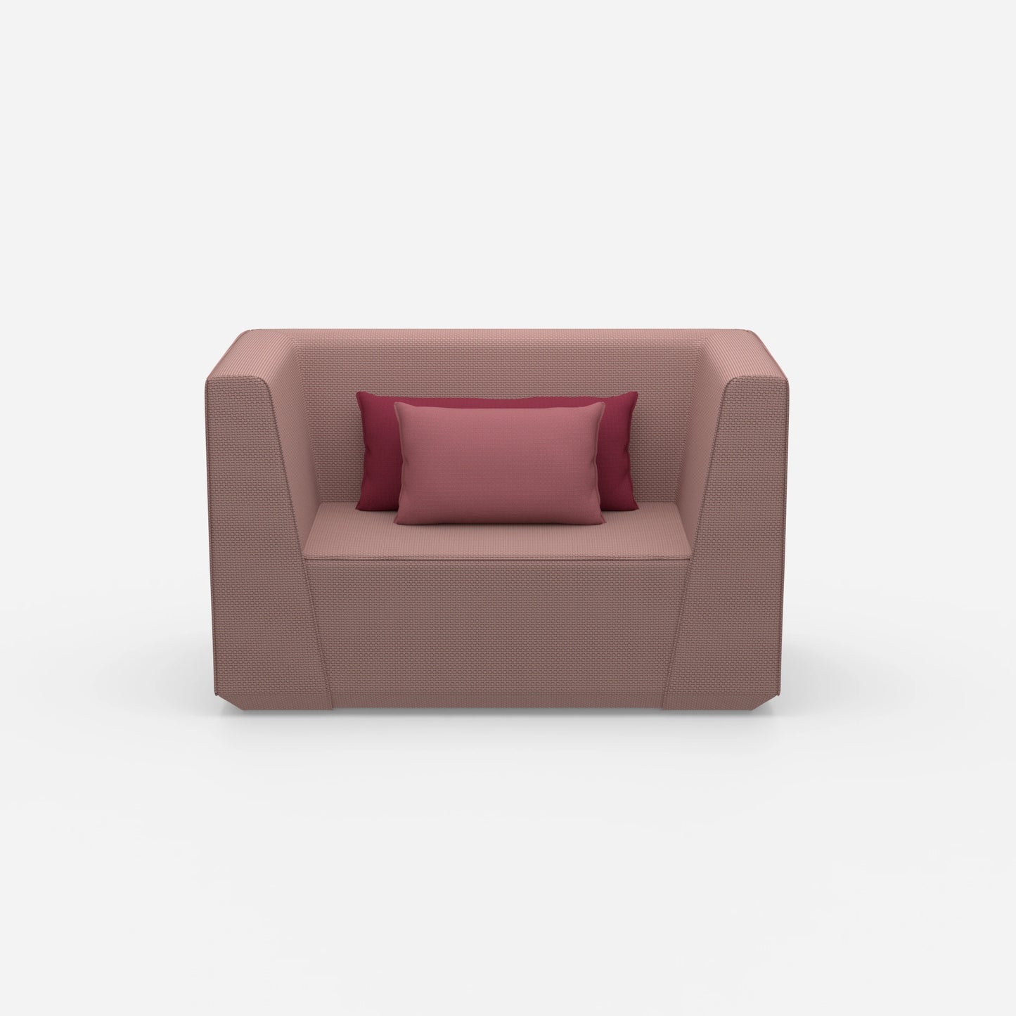 Fauteuil rembourré avec dossier haut vu de face