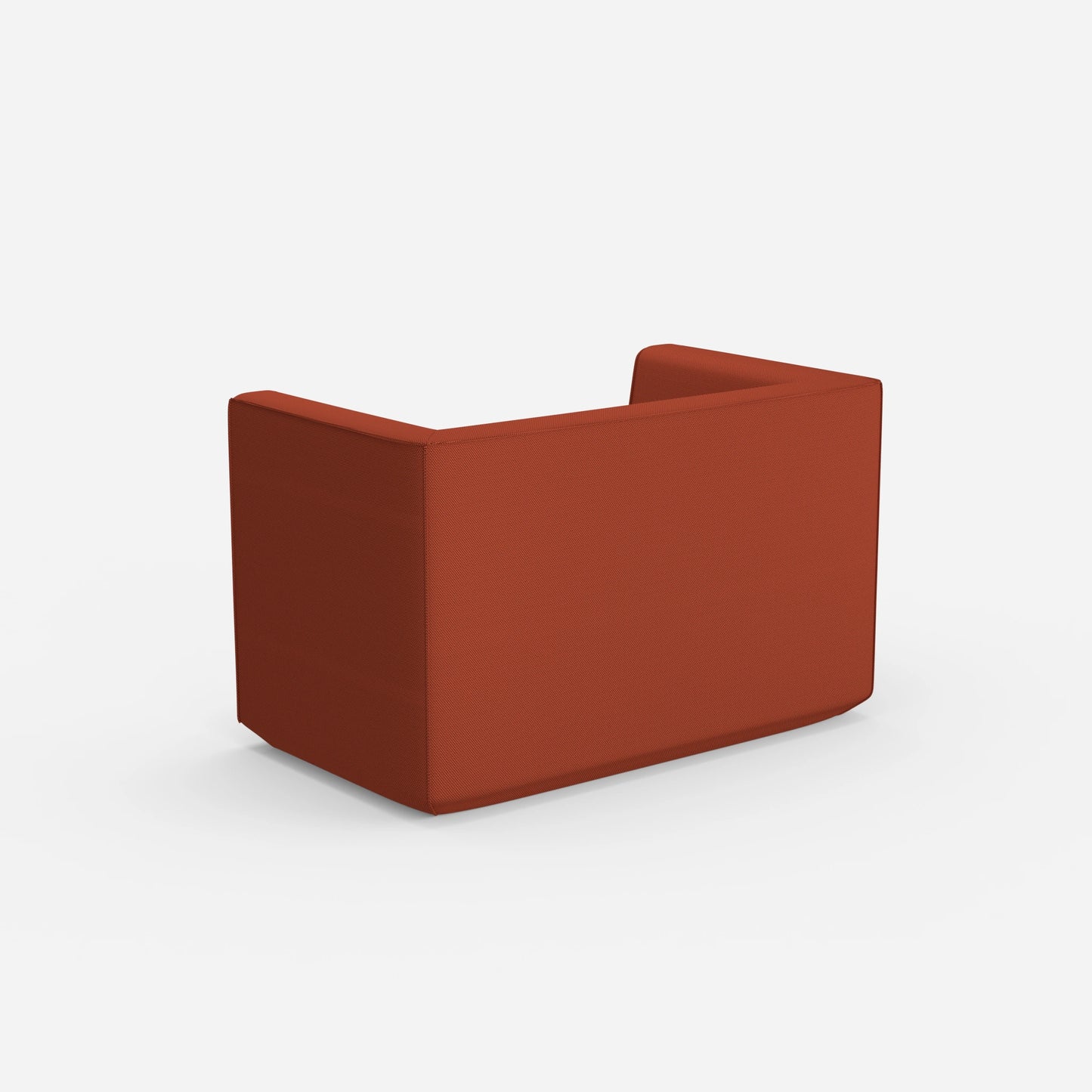 Fauteuil rembourré avec dossier haut vu de derrière