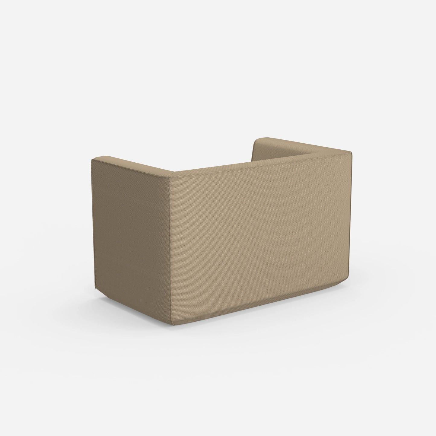 Fauteuil rembourré avec dossier haut vu de derrière