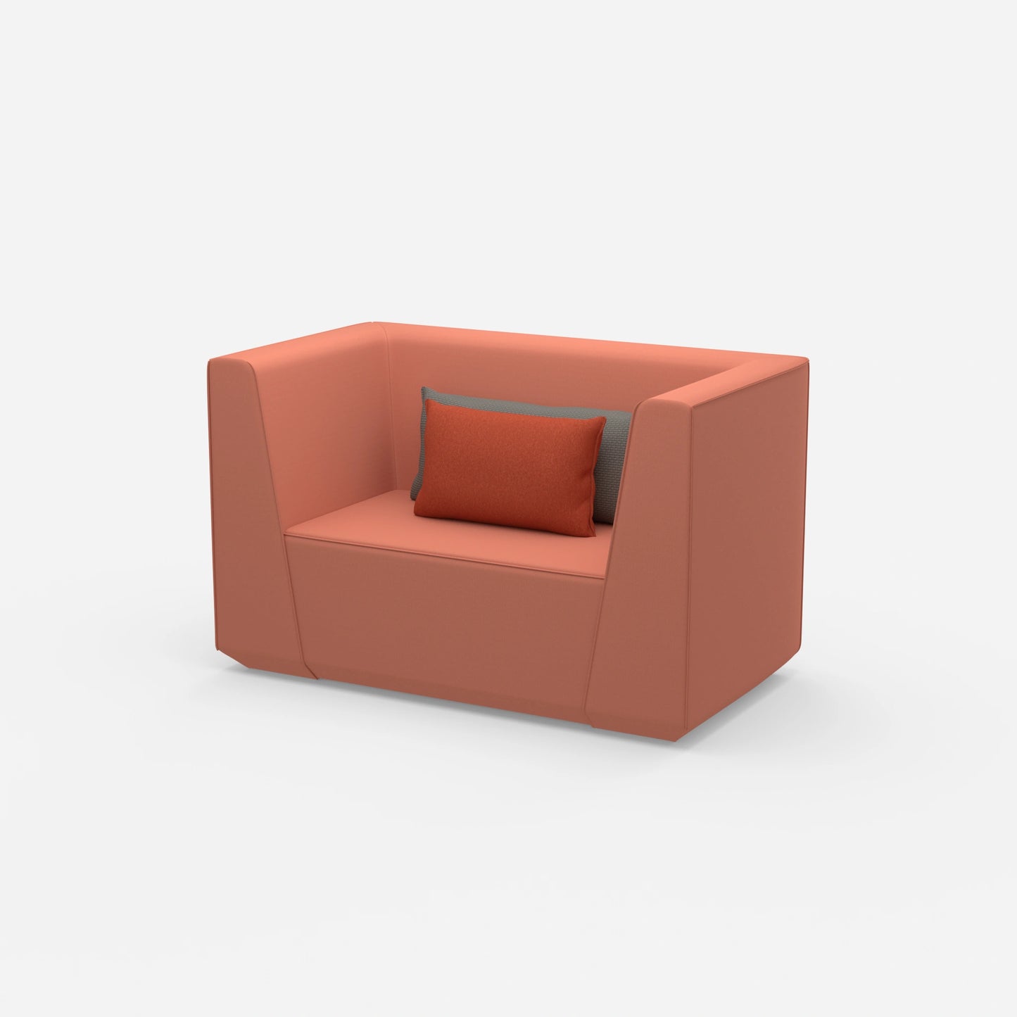 Fauteuil rembourré avec dossier haut vu de côté