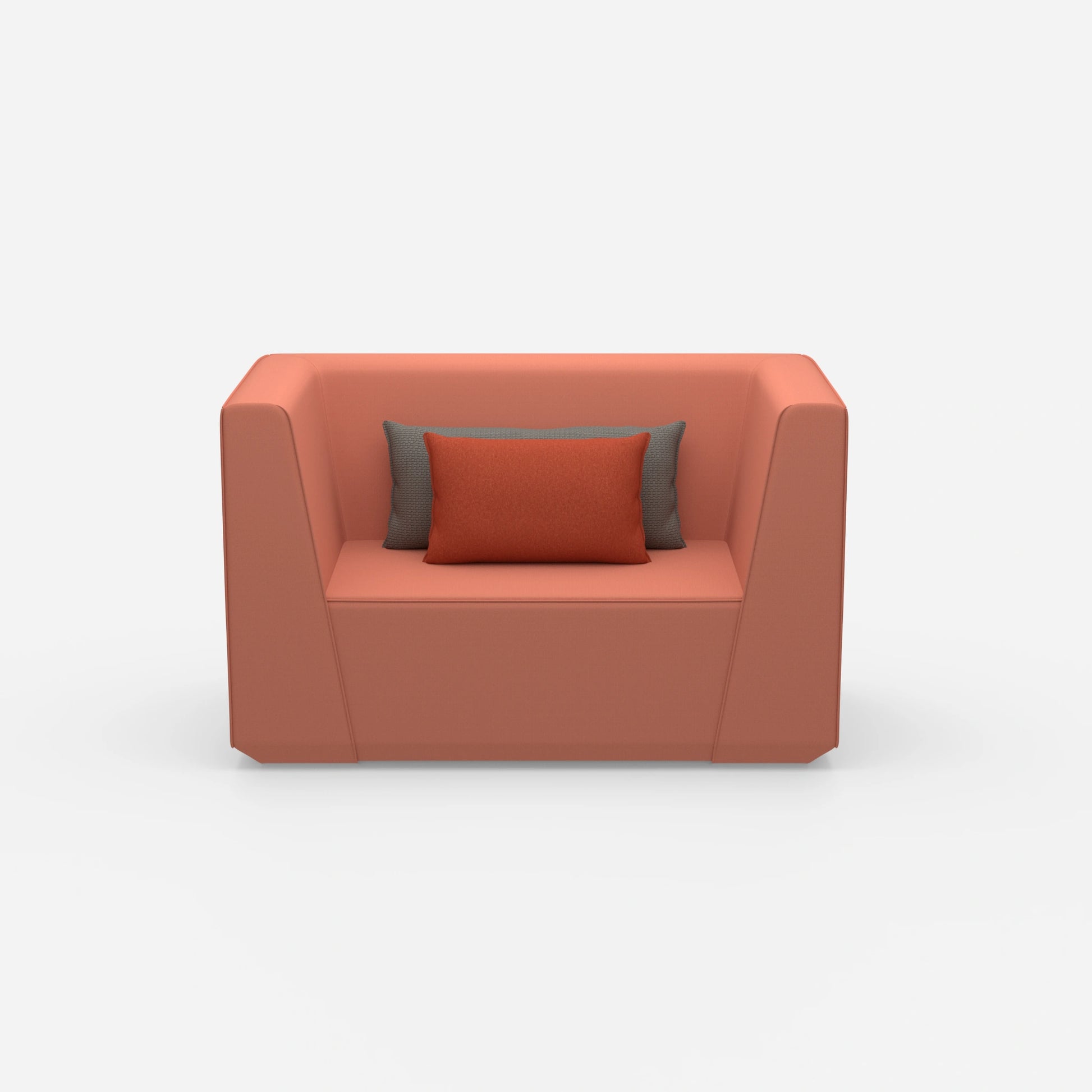 Fauteuil rembourré avec dossier haut vu de face