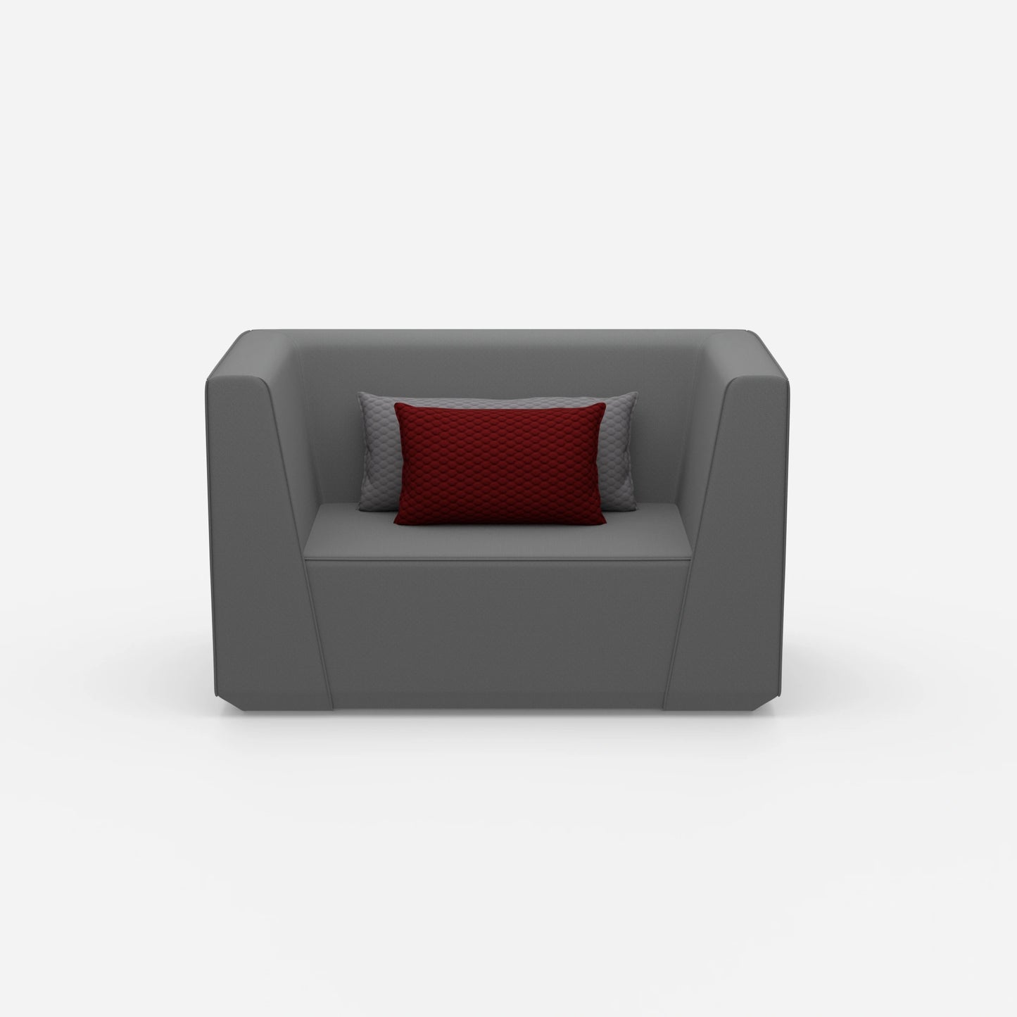 Fauteuil rembourré avec dossier haut vu de face