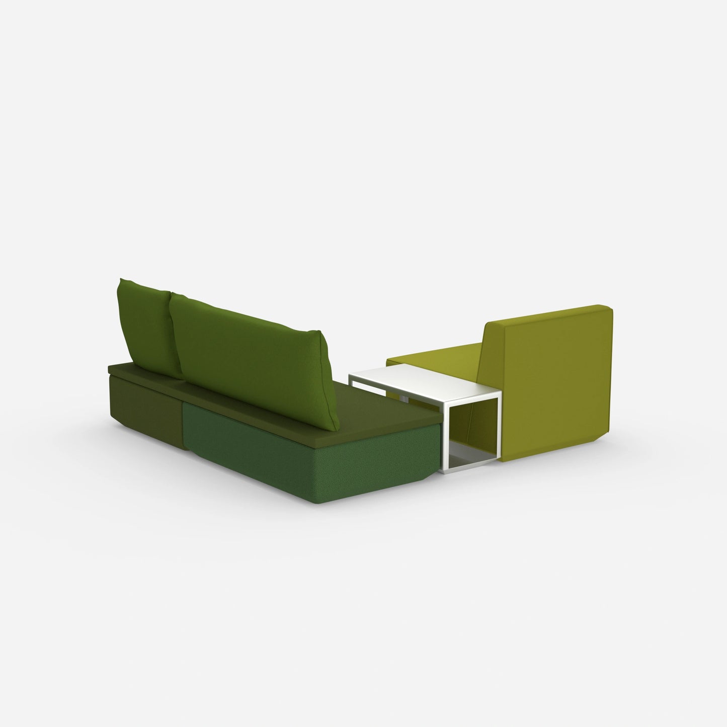 Pouf avec surmatelas derrière