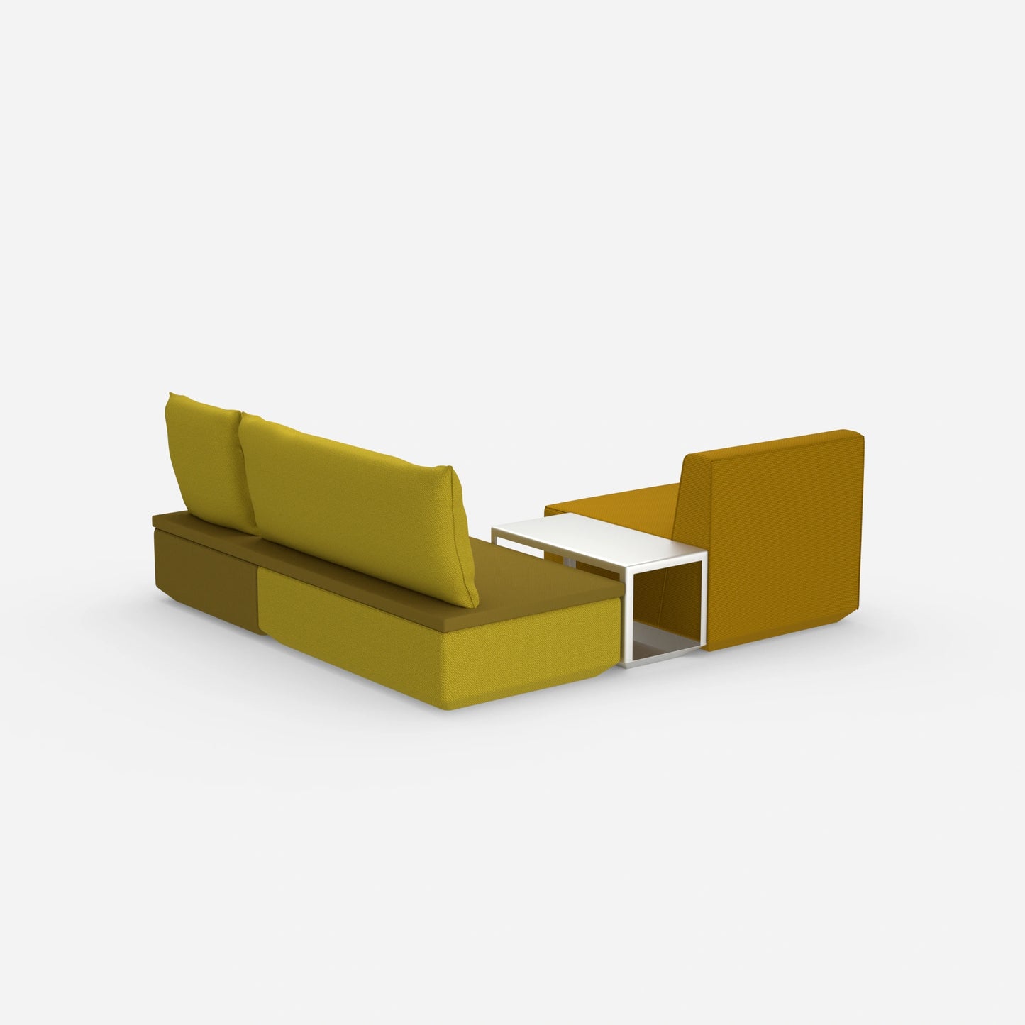 Pouf avec surmatelas derrière