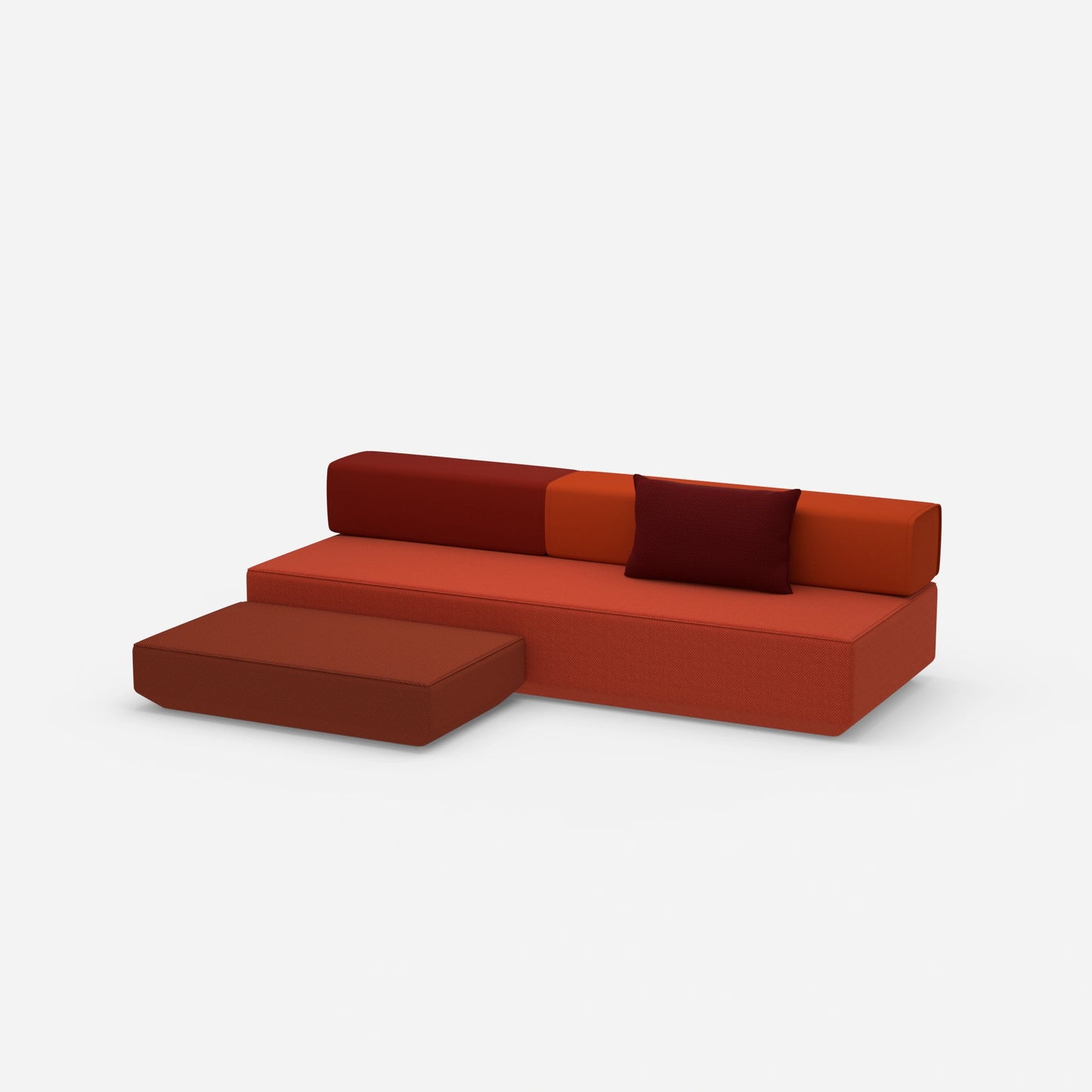 Canapé-lit pouf vu de côté