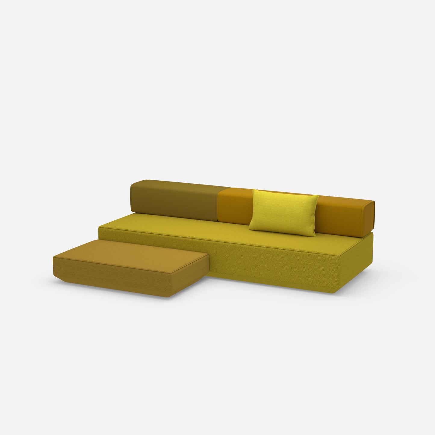 Canapé-lit pouf vu de côté