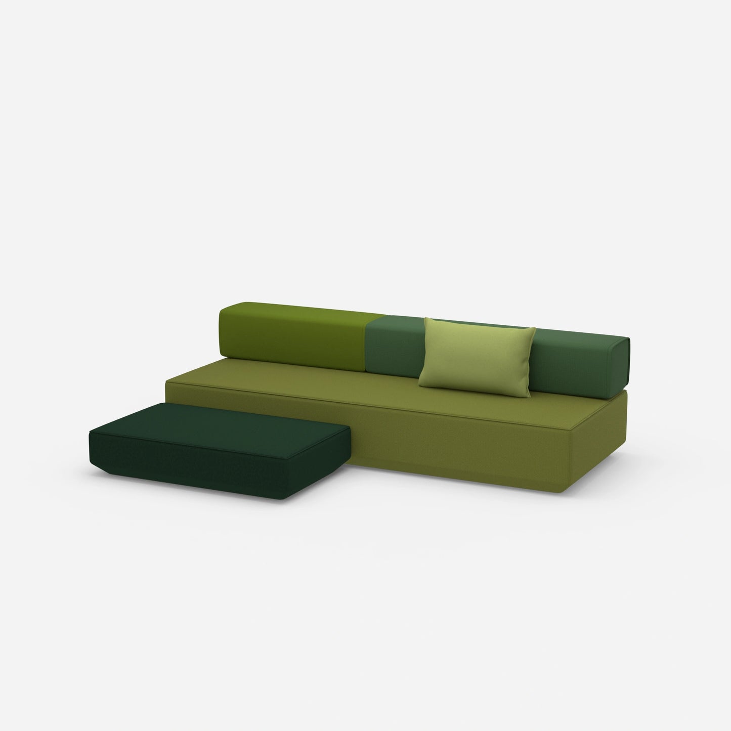 Canapé-lit pouf vu de côté