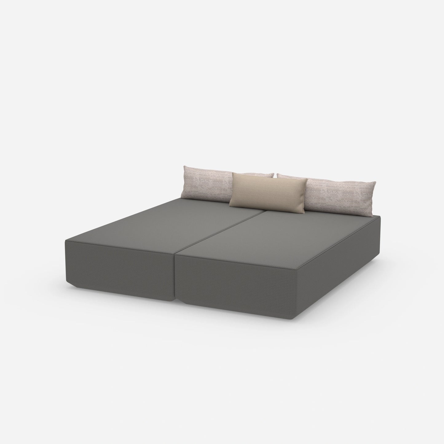 Canapé-lit avec grande surface de couchage, vue de côté