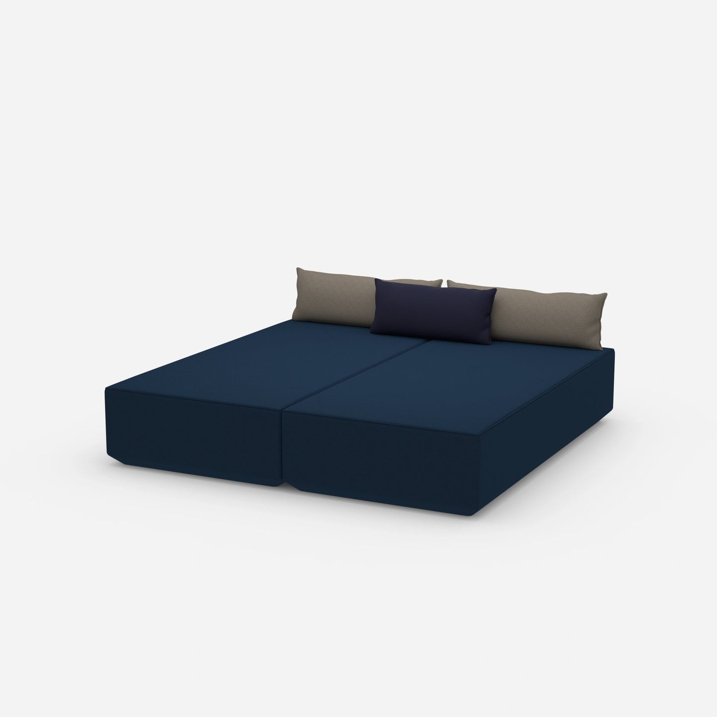 Canapé-lit avec grande surface de couchage, vue de côté