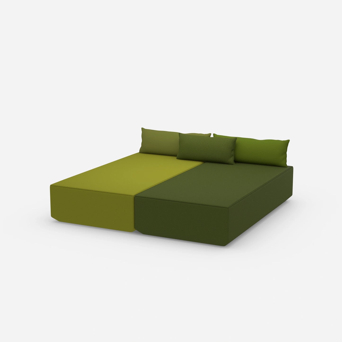 Canapé-lit avec grande surface de couchage, vue de côté