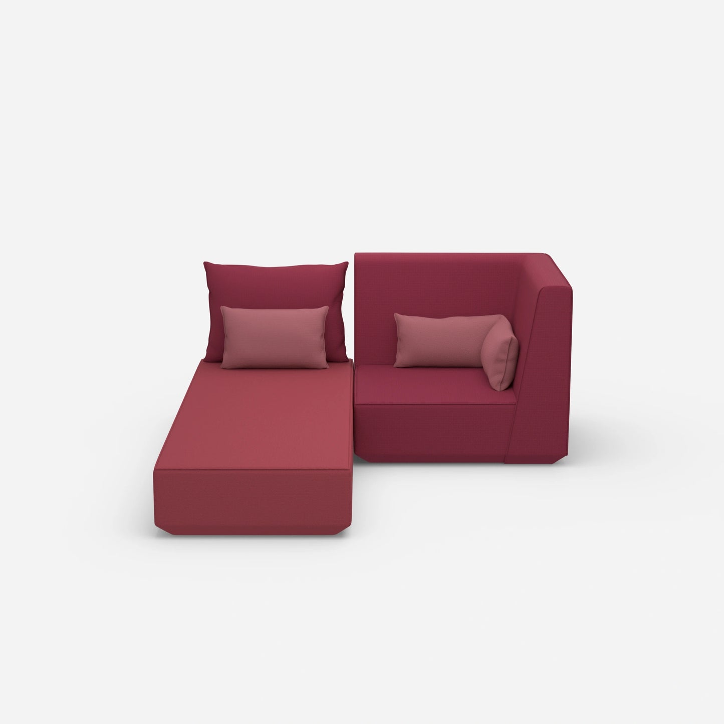 Canapé-lit avec fauteuil vu de face