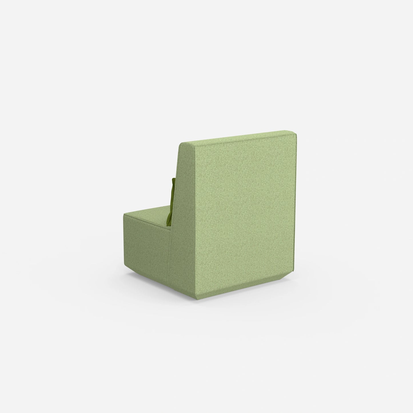 Fauteuil étroit à haut dossier vu de derrière