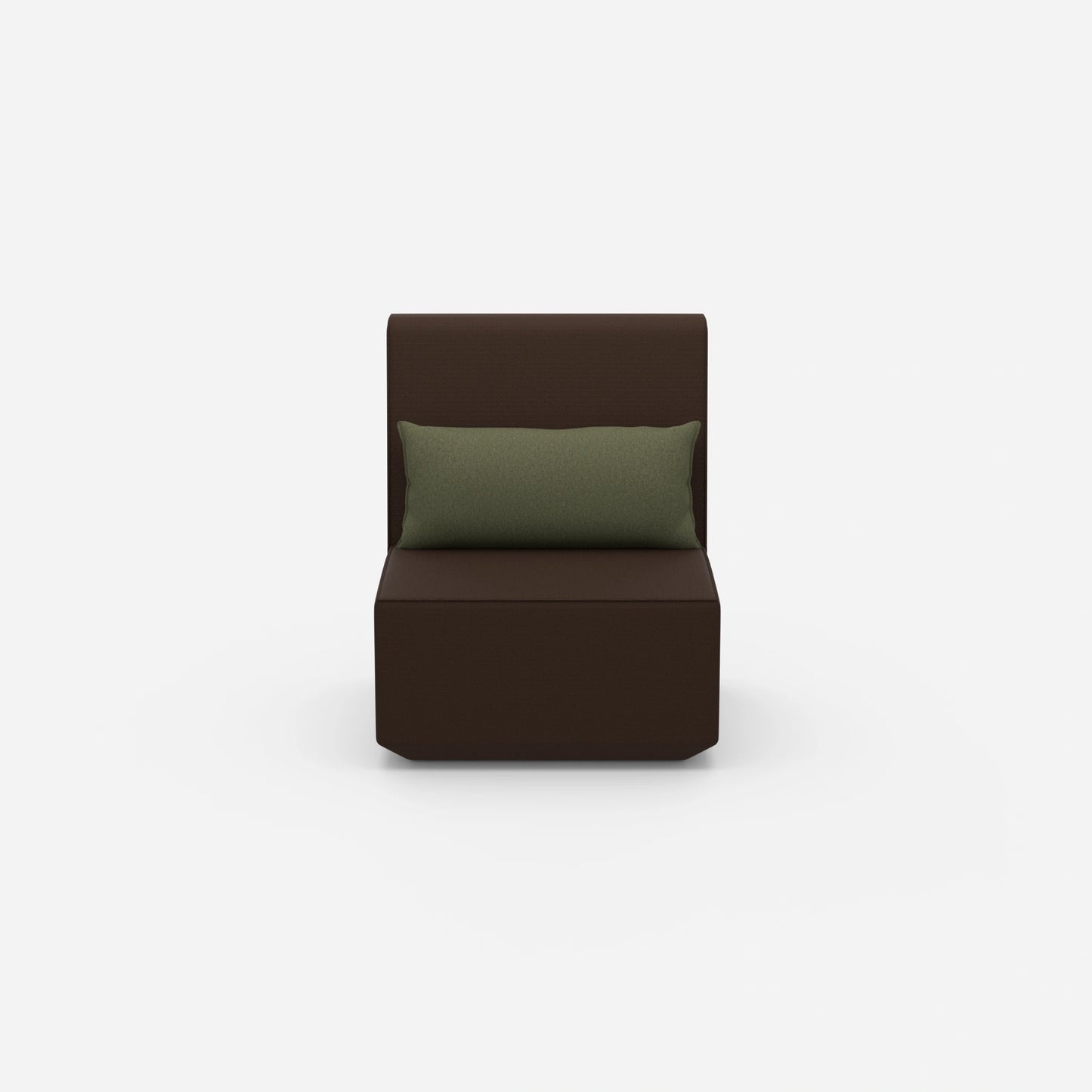 Fauteuil étroit avec dossier haut vu de face