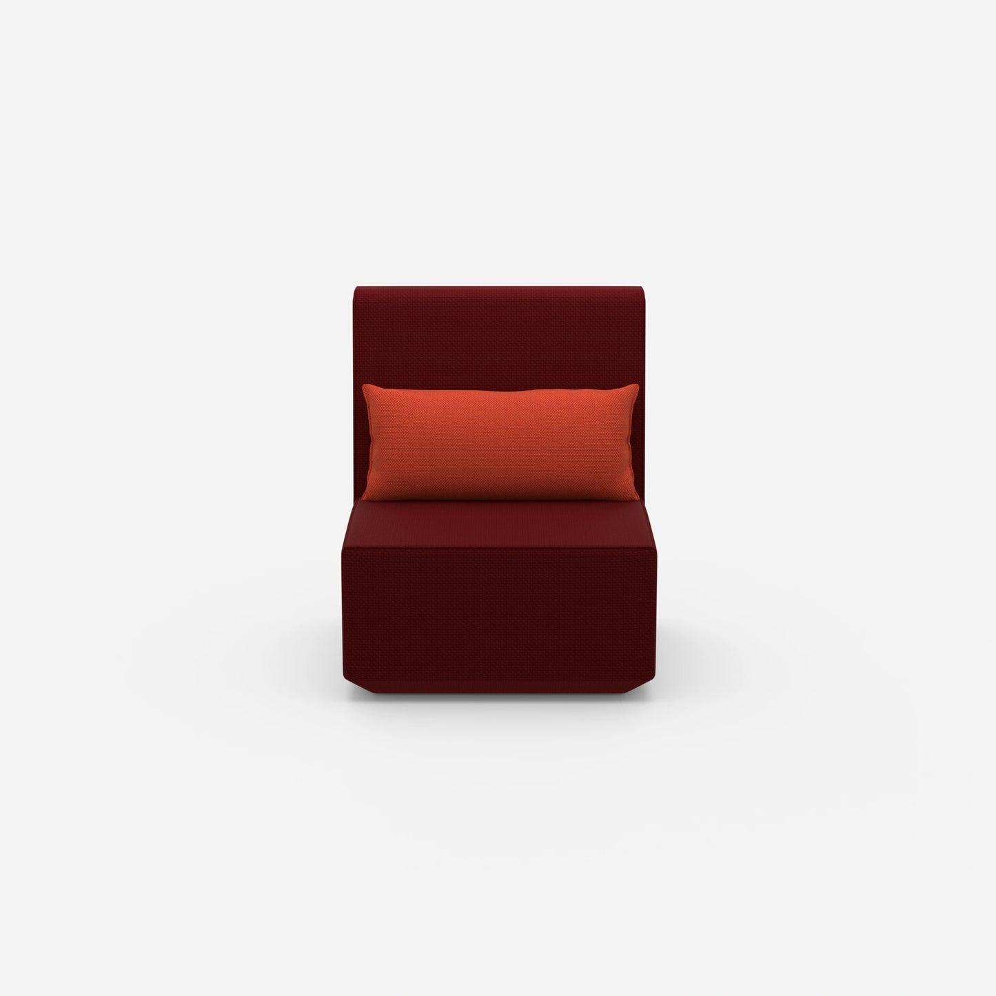 Fauteuil étroit avec dossier haut vu de face