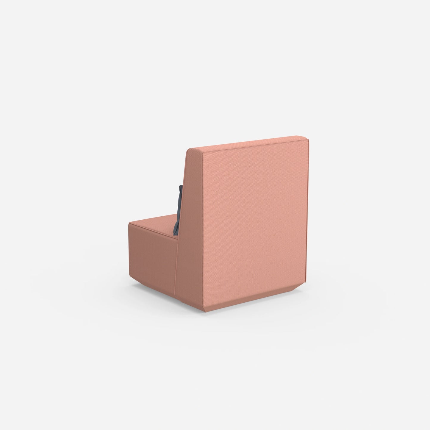 Fauteuil étroit à haut dossier vu de derrière