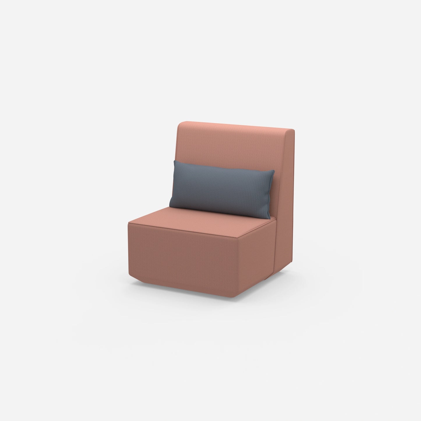 Fauteuil étroit à haut dossier vu de côté