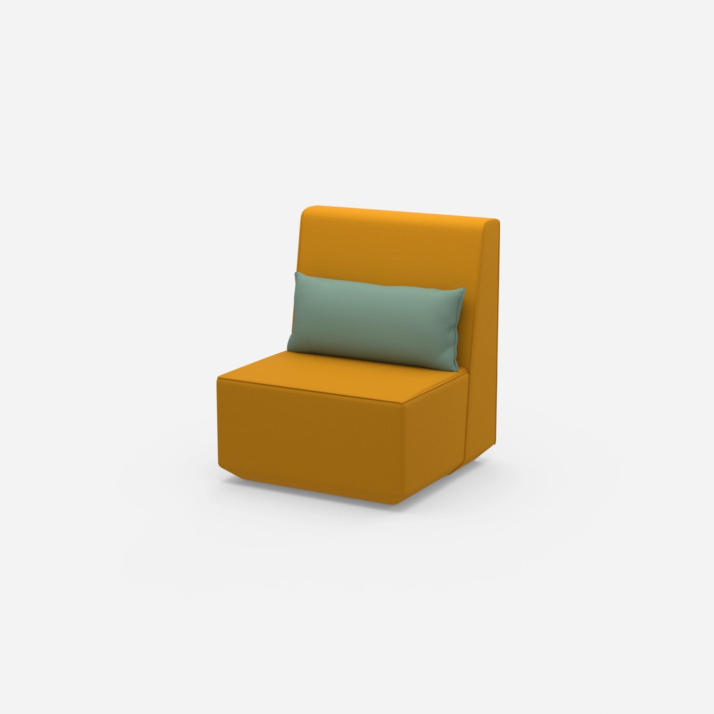 Fauteuil étroit à haut dossier vu de côté