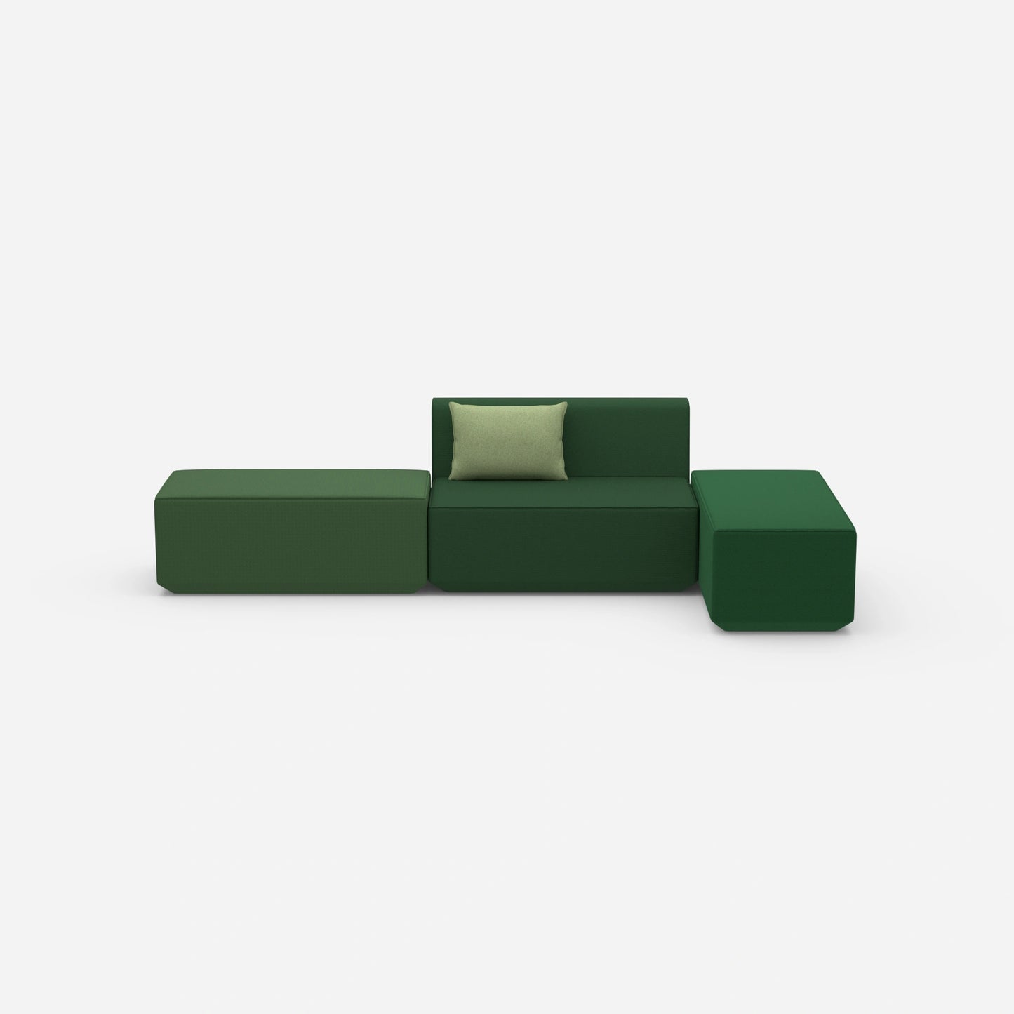 Banquette d'angle vue de face