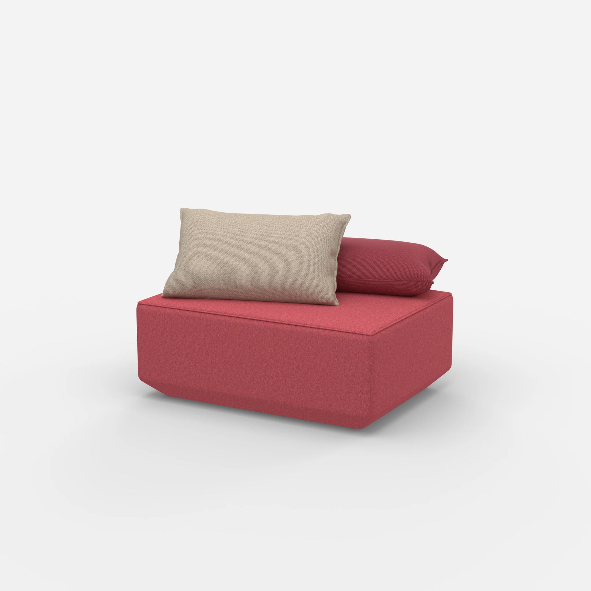 Pouf rose vu de côté