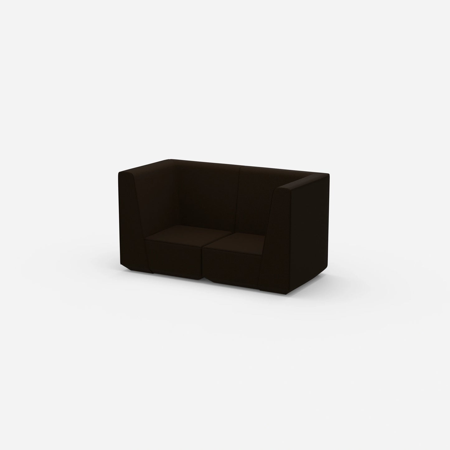 Canapé deux places marron largeur 160 cm de côté