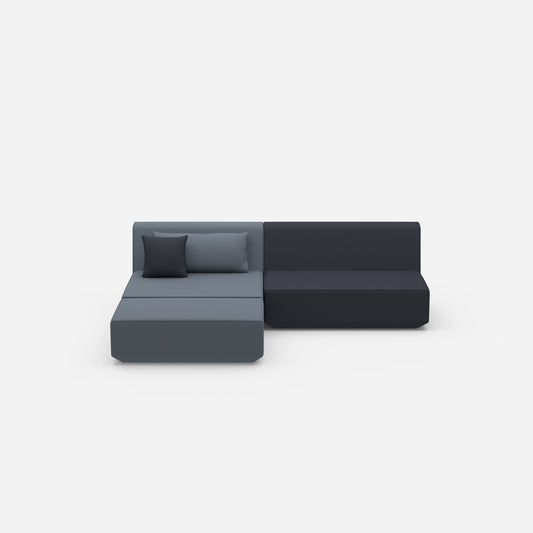 Canapé d'angle sans accoudoir vu de face